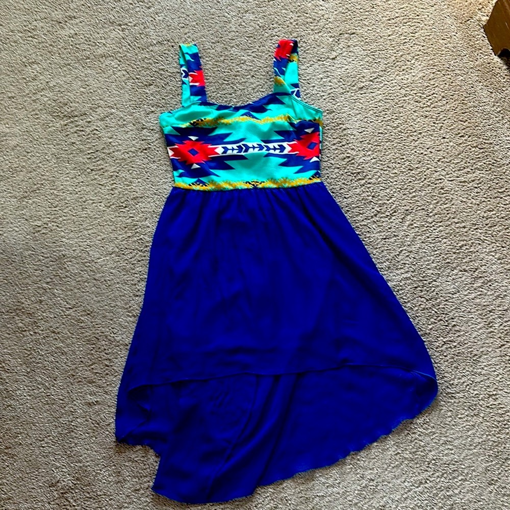 Tribal Print High Low Dress